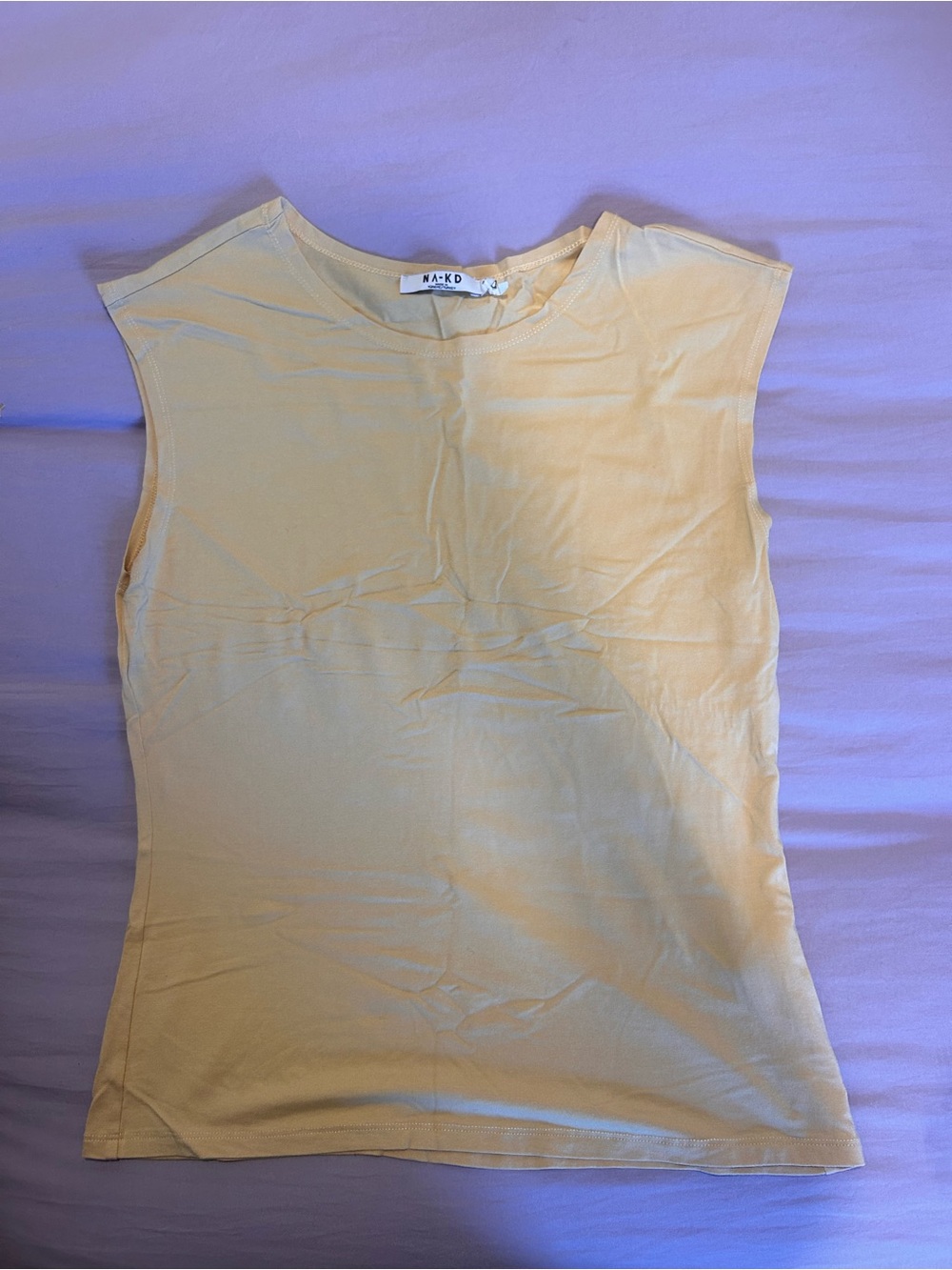 NA-KD Pale Yellow Sleeveless Crewneck Tank